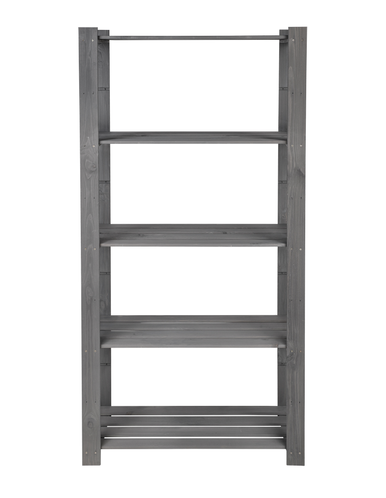 Regały - Regał na książki drewniany B24R 170x80x38 5 półek Szary - product b2b.wamar.biz 6