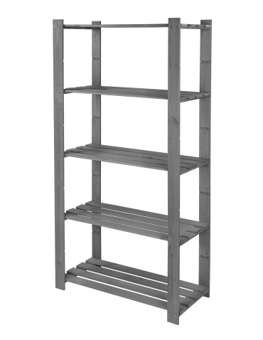 Regały - Regał na książki drewniany B24R 170x80x38 5 półek Szary - product 7