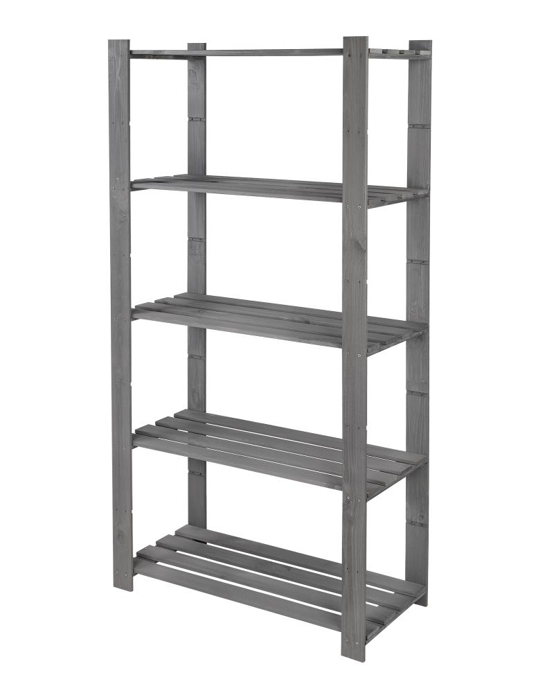 Regały - Regał na książki drewniany B24R 170x80x38 5 półek Szary - product b2b.wamar.biz 7