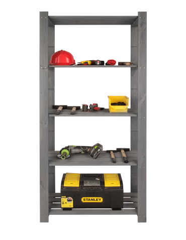 Regały - Regał na książki drewniany B24R 170x80x38 5 półek Szary - product 10