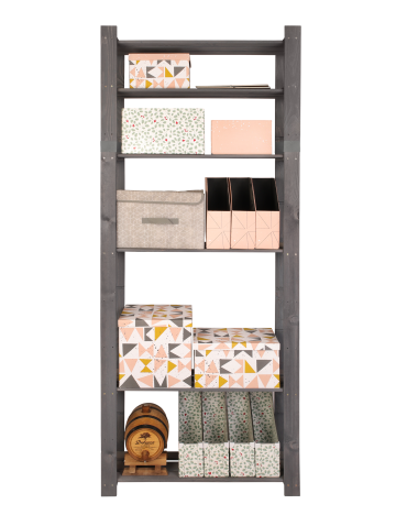 Regał na książki drewniany B27R 200x80x28 6 półek Szary - product 2