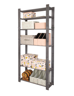 Regał na książki drewniany B27R 200x80x28 6 półek Szary