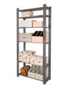 Regał na książki drewniany B27R 200x80x28 6 półek Szary