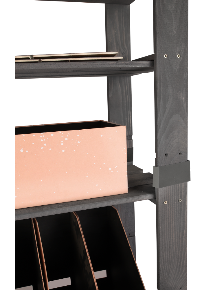 Regały - Regał na książki drewniany B27R 200x80x28 6 półek Szary - product b2b.wamar.biz 4