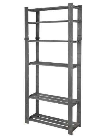 Regały - Regał na książki drewniany B27R 200x80x28 6 półek Szary - product 6