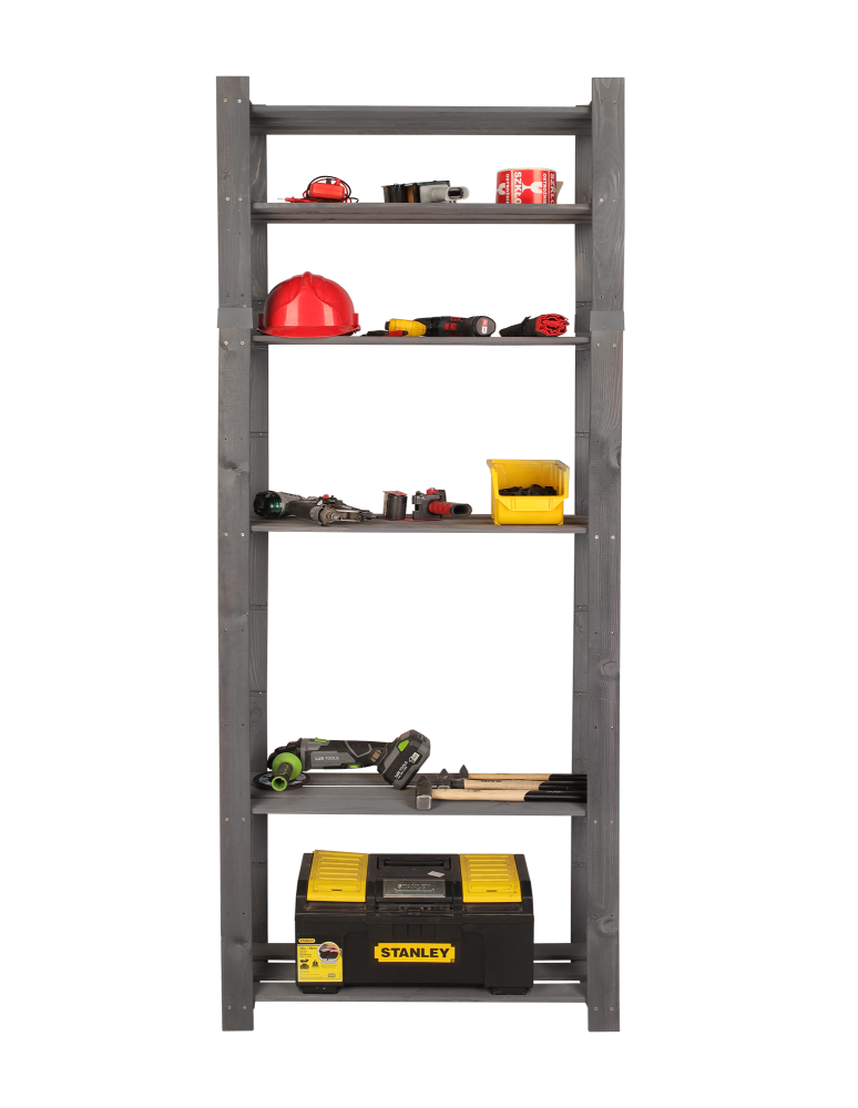 Regały - Regał na książki drewniany B27R 200x80x28 6 półek Szary - product b2b.wamar.biz 10