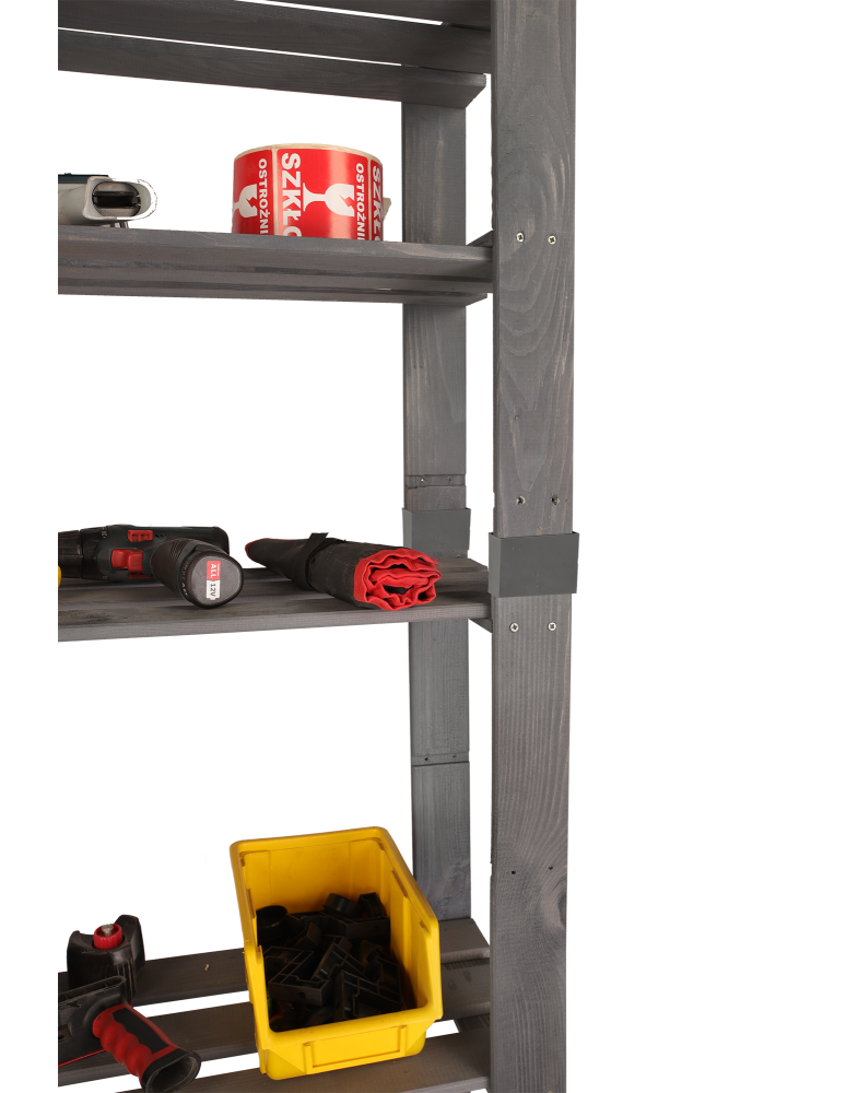 Regały - Regał na książki drewniany B27R 200x80x28 6 półek Szary - product b2b.wamar.biz 13