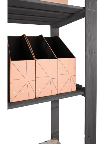 Regały - Regał na książki drewniany B29R 200x80x38 6 półek Szary - product 4