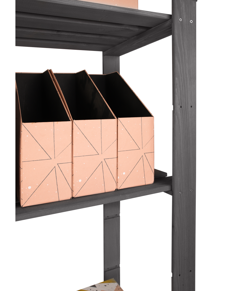 Regały - Regał na książki drewniany B29R 200x80x38 6 półek Szary - product b2b.wamar.biz 4