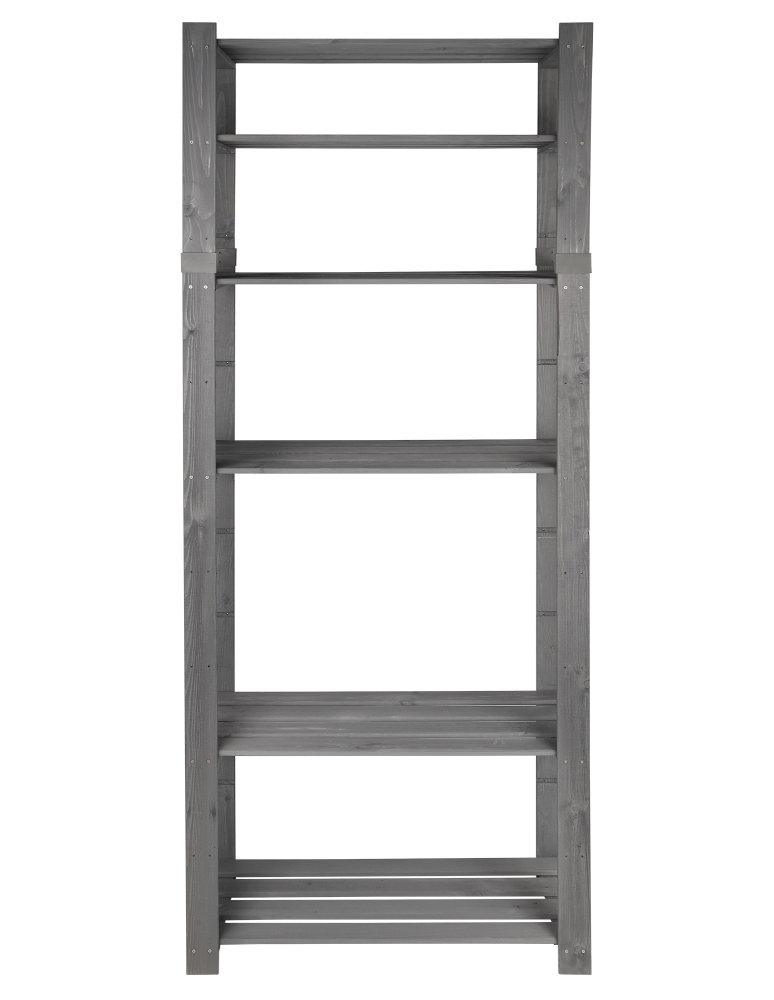 Regały - Regał na książki drewniany B29R 200x80x38 6 półek Szary - product b2b.wamar.biz 5