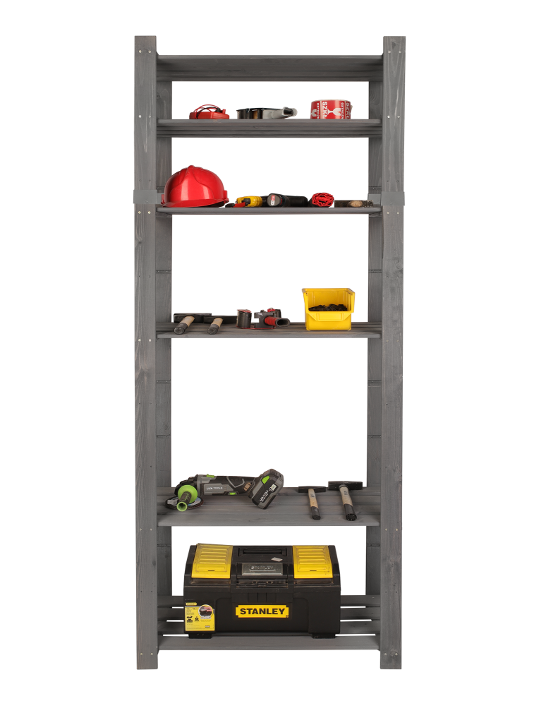 Regały - Regał na książki drewniany B29R 200x80x38 6 półek Szary - product b2b.wamar.biz 9