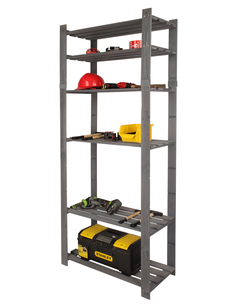 Regały - Regał na książki drewniany B29R 200x80x38 6 półek Szary - product b2b.wamar.biz 10