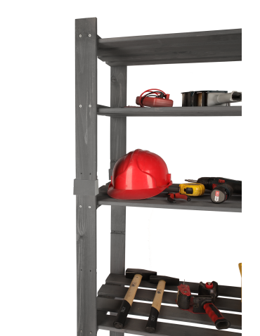 Regały - Regał na książki drewniany B29R 200x80x38 6 półek Szary - product 12