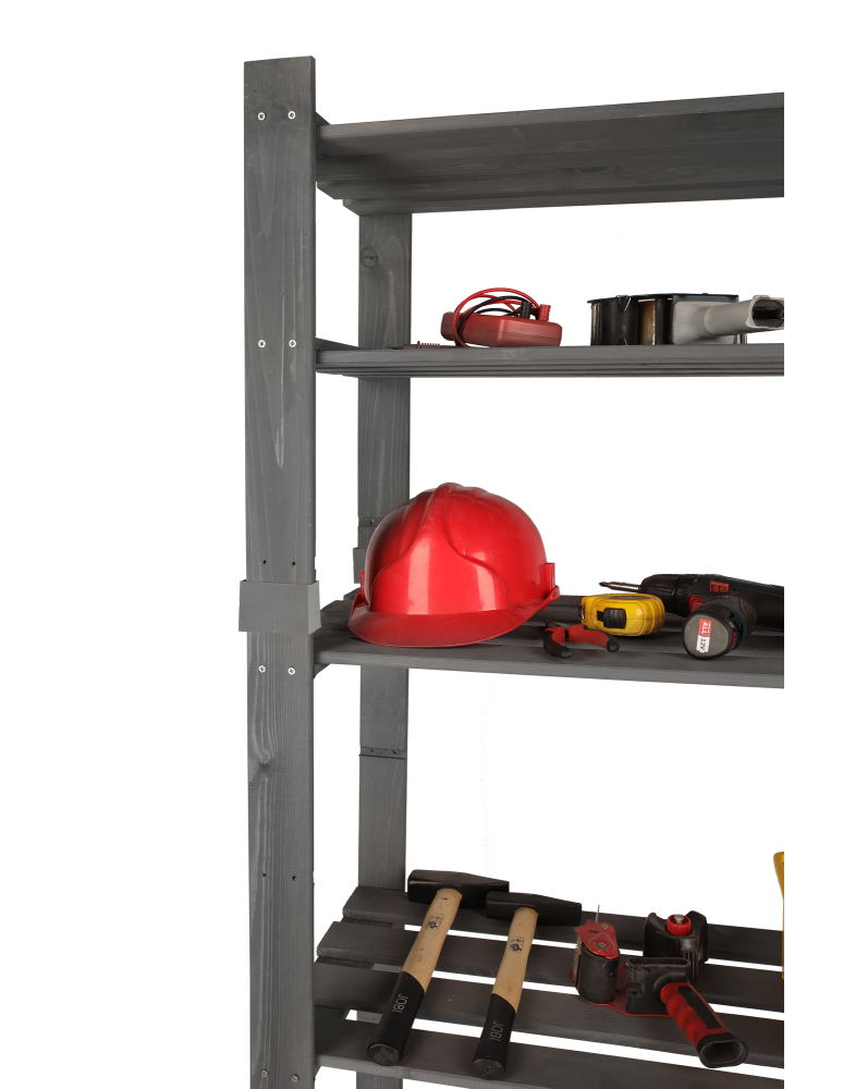 Regały - Regał na książki drewniany B29R 200x80x38 6 półek Szary - product b2b.wamar.biz 12