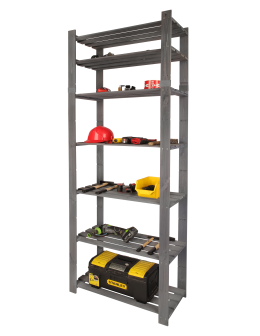 Regał na książki drewniany B30R 220x80x38 7 półek Szary