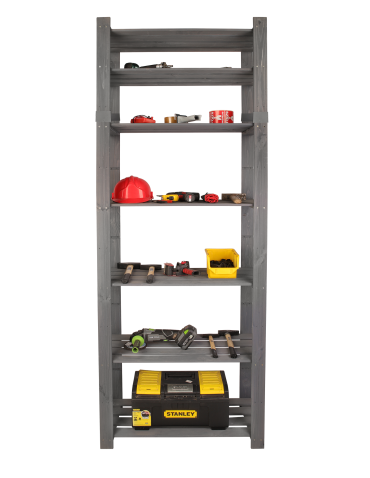 Regały - Regał na książki drewniany B30R 220x80x38 7 półek Szary - product 14