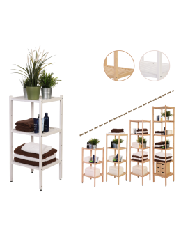 Bukowy regał łazienkowy RLB /Tarni/ 3 półki - Biały