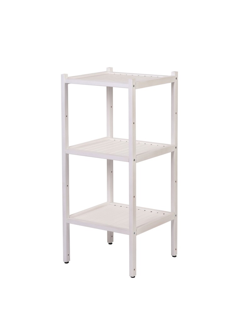 Regały - Bukowy regał łazienkowy RLB /Tarni/ 3 półki - Biały - product b2b.wamar.biz 2