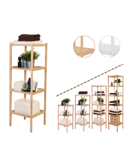 Bukowy regał łazienkowy RLB /Tarni/ 4 półki - Naturalny