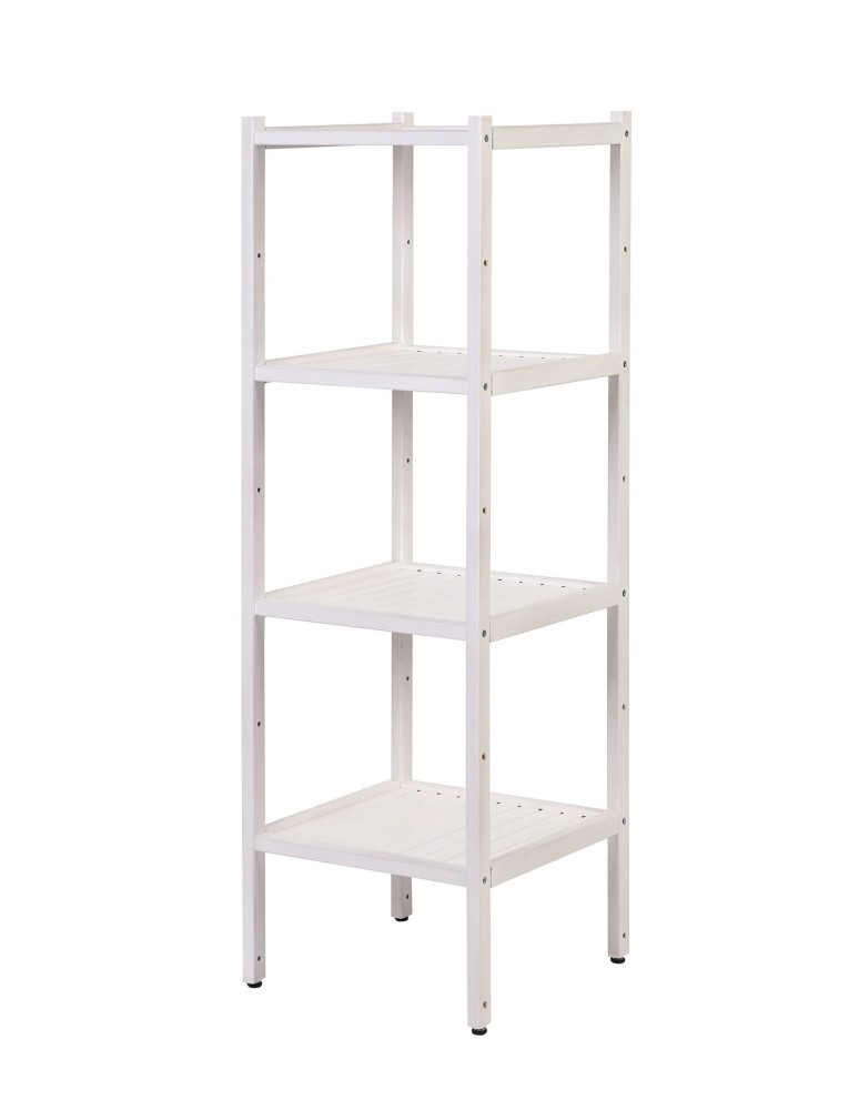 Regały - Bukowy regał łazienkowy RLB /Tarni/ 4 półki - Biały - product b2b.wamar.biz 2