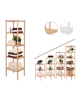 Bukowy regał łazienkowy RLB /Tarni/ 5 półek - Naturalny