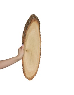 Plaster Dębu 40-45 cm/ gr. 2 cm/ Szlifowany z Korą