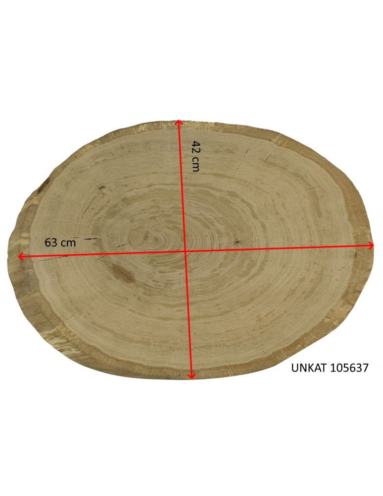 Plastry Drewna - Okorowany Plaster Dębu 63x42 cm/ gr. 6 cm/ Szlifowany Unikat 105637 - produkt b2b.wamar.biz 2