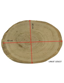 Okorowany Plaster Dębu 63x42 cm/ gr. 6 cm/ Szlifowany Unikat 105637 - produkt 2