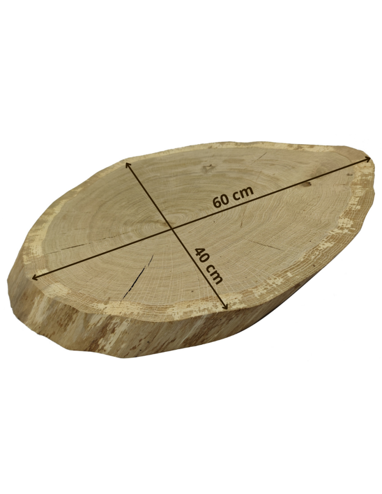 Plastry Drewna - Okorowany Plaster Dębu 60x40 cm/ gr. 6 cm/ Szlifowany Unikat 112121 - product b2b.wamar.biz 2