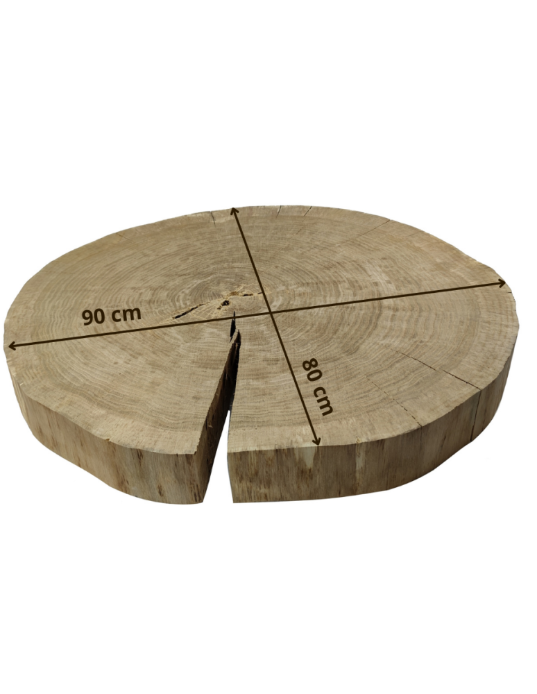 Plastry Drewna - Okorowany Plaster Dębu 90x80 cm/ gr. 9 cm/ Szlifowany Unikat 114741 - product b2b.wamar.biz 2