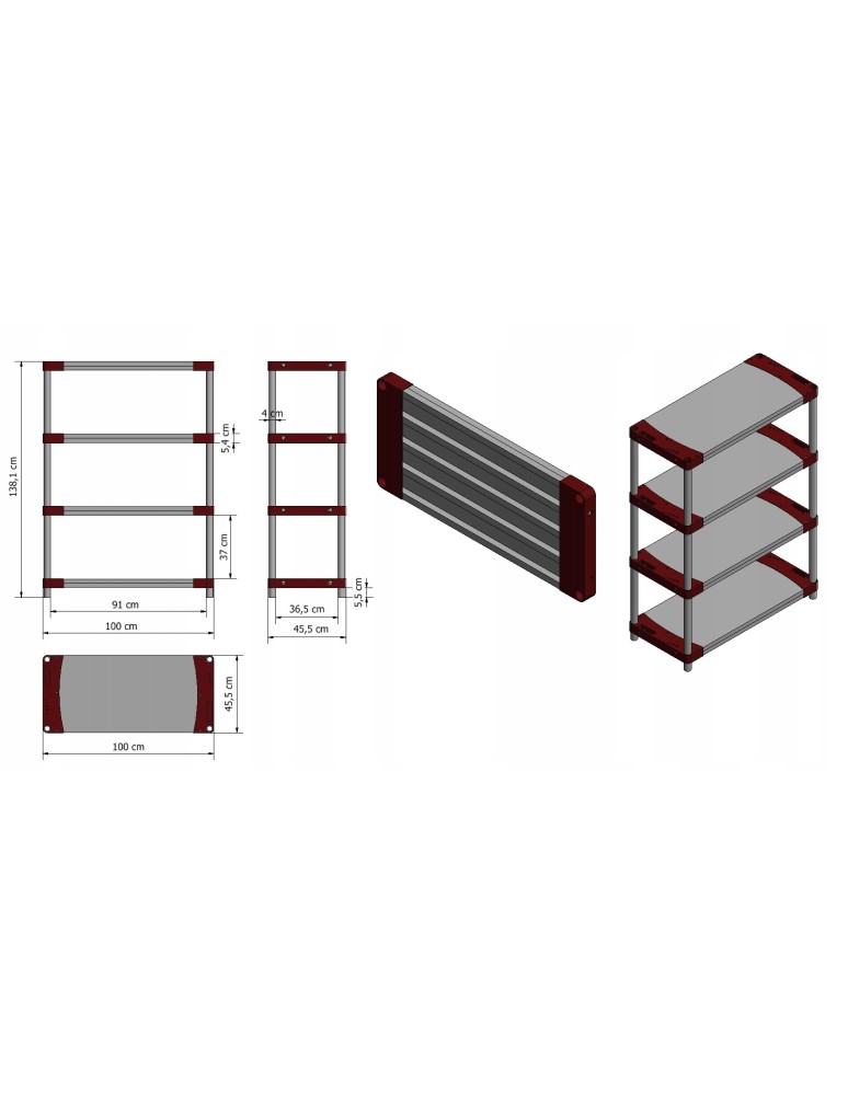 Regały z plastiku- tworzywa - Regał magazynowy garażowy JUPITER-3_100_ZIEL - product b2b.wamar.biz 14