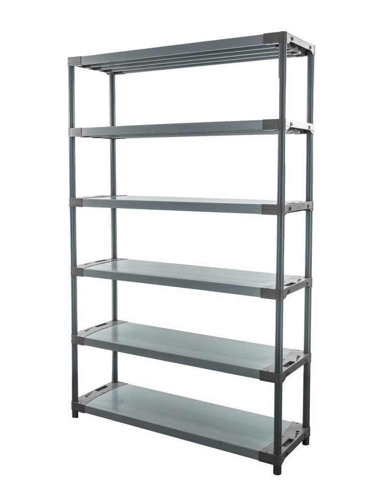 Regały z plastiku- tworzywa - Regał magazynowy plastikowy JUPITER-6_150_SZAR - product b2b.wamar.biz 3