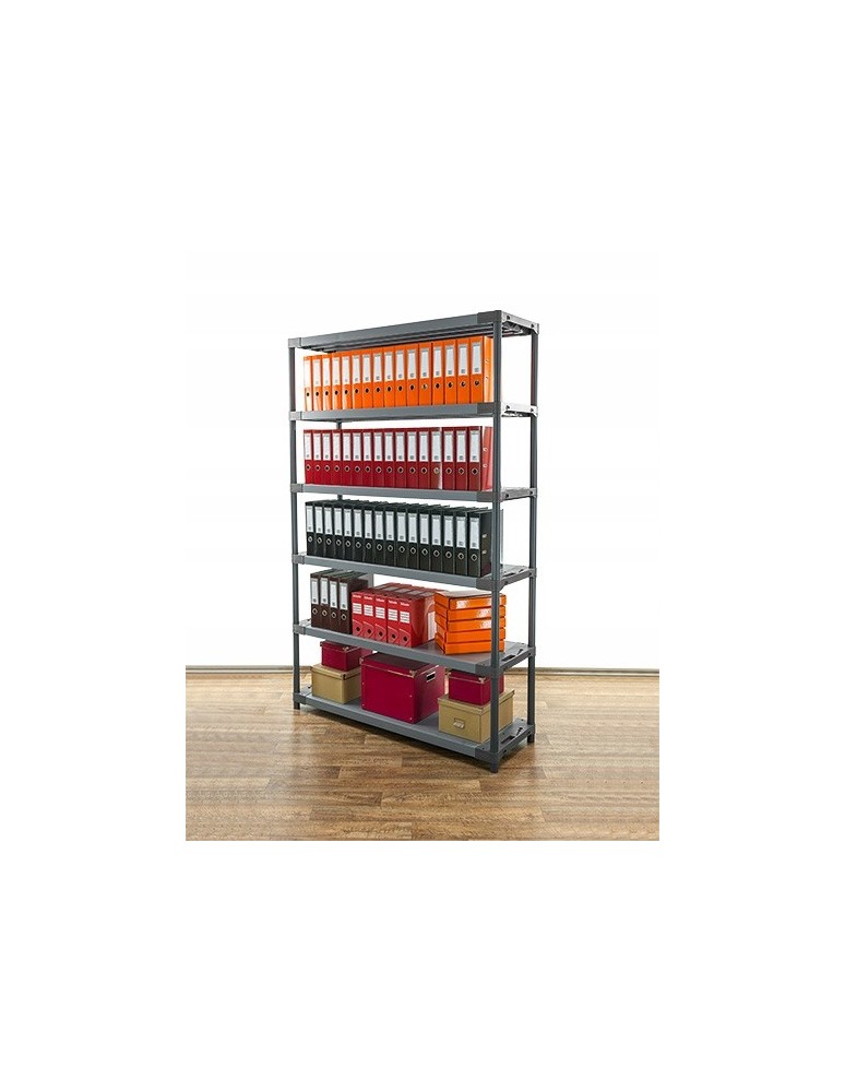 Regały z plastiku- tworzywa - Regał magazynowy plastikowy JUPITER-6_140_SZAR - product b2b.wamar.biz 14