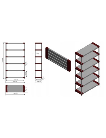 Regały z plastiku- tworzywa - Regał magazynowy plastikowy JUPITER-6_120_SZAR - product 13