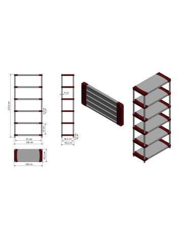 Regały z plastiku- tworzywa - Regał magazynowy plastikowy JUPITER-6_100_SZAR - product 13