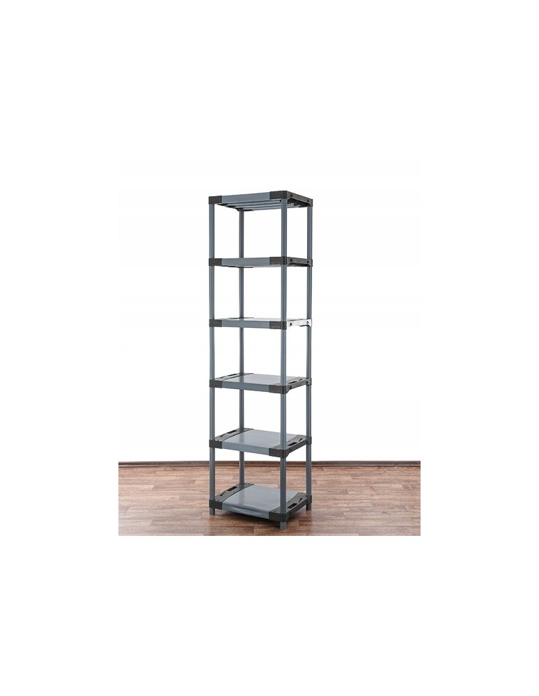 Regały z plastiku- tworzywa - Regał magazynowy plastikowy JUPITER-6_070_SZAR - produkt b2b.wamar.biz 4