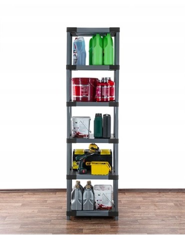 Regały z plastiku- tworzywa - Regał magazynowy plastikowy JUPITER-6_070_SZAR - produkt 15