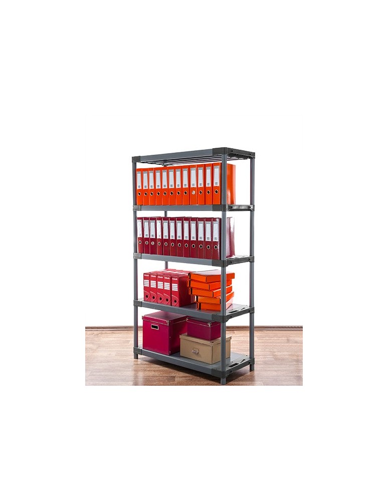Regały z plastiku- tworzywa - Regał magazynowy plastikowy JUPITER-5_120_SZAR - product b2b.wamar.biz 14