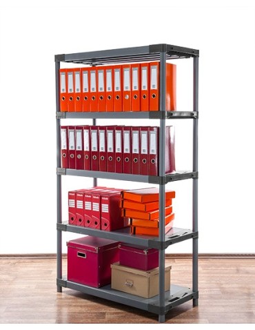 Regały z plastiku- tworzywa - Regał magazynowy plastikowy JUPITER-5_100_SZAR - product 14