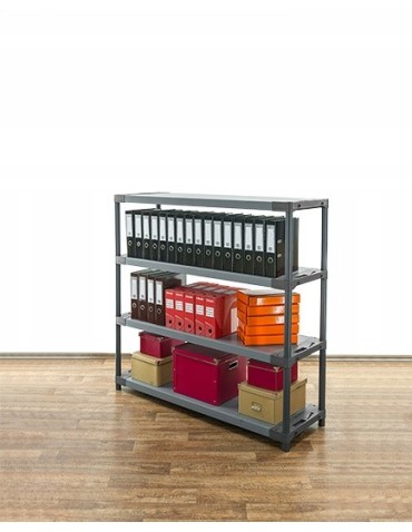 Regały z plastiku- tworzywa - Regał magazynowy garażowy JUPITER-4_130_SZAR - product 14