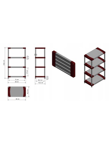 Regały z plastiku- tworzywa - Regał magazynowy garażowy JUPITER-4_080_SZAR - product 13
