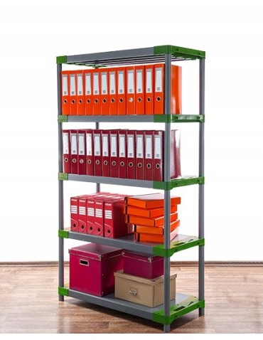 Regały z plastiku- tworzywa - Regał magazynowy plastikowy JUPITER-5_120_ZIEL - product 14