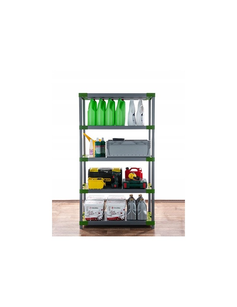 Regały z plastiku- tworzywa - Regał magazynowy plastikowy JUPITER-5_120_ZIEL - product b2b.wamar.biz 15