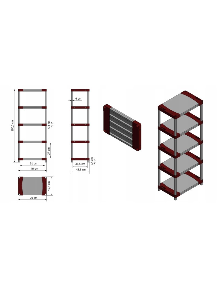 Regały z plastiku- tworzywa - Regał magazynowy plastikowy JUPITER-5_070_ZIEL - product b2b.wamar.biz 13