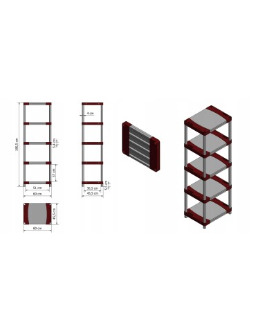 Regały z plastiku- tworzywa - Regał magazynowy plastikowy JUPITER-5_060_ZIEL - product 13