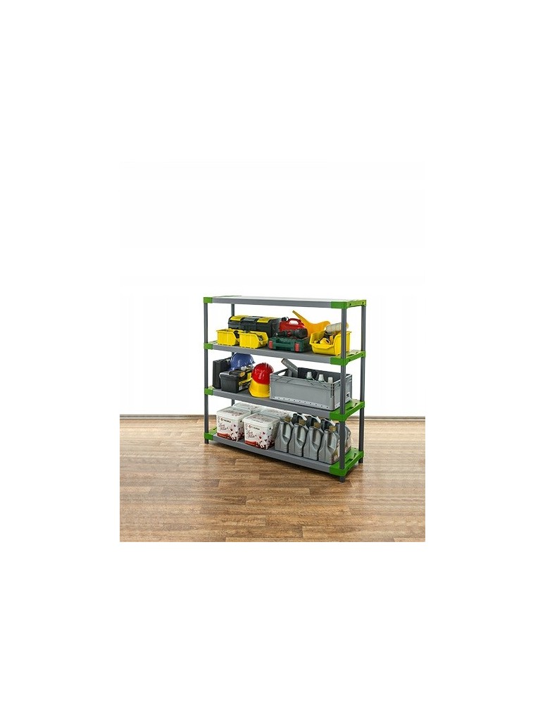 Regały z plastiku- tworzywa - Regał magazynowy garażowy JUPITER-4_150_ZIEL - product b2b.wamar.biz 14