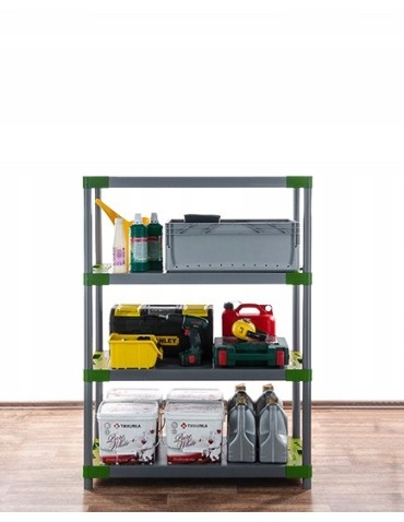 Regały z plastiku- tworzywa - Regał magazynowy garażowy JUPITER-4_100_ZIEL - product 15