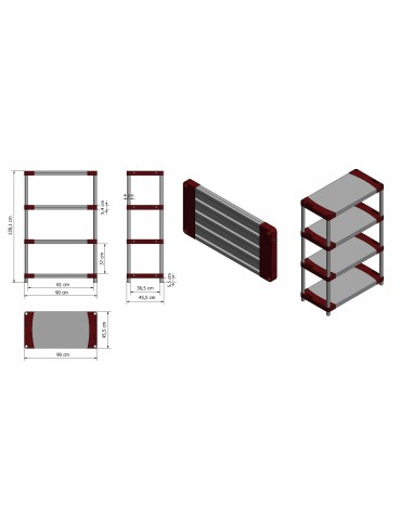 Regały z plastiku- tworzywa - Regał magazynowy garażowy JUPITER-4_090_ZIEL - product 13