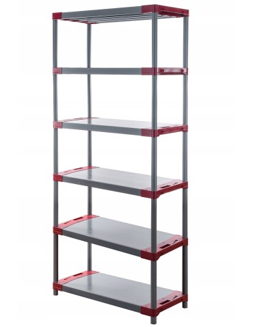 Regały z plastiku- tworzywa - Regał magazynowy plastikowy JUPITER-6_120_CZER - product 3