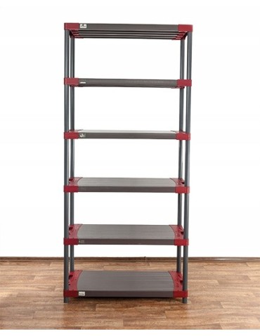 Regały z plastiku- tworzywa - Regał magazynowy plastikowy JUPITER-6_120_CZER - product 5